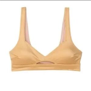 Victoria's Secret gold keyhole cut-out pullover bikini top